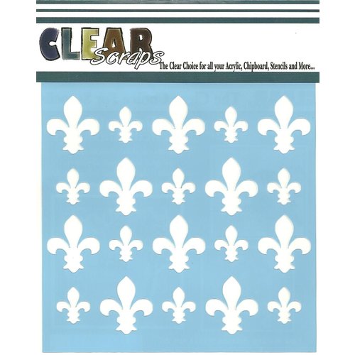 Clear Scraps - Mascils - 12 x 12 Masking Stencil - Fleur-de-lis