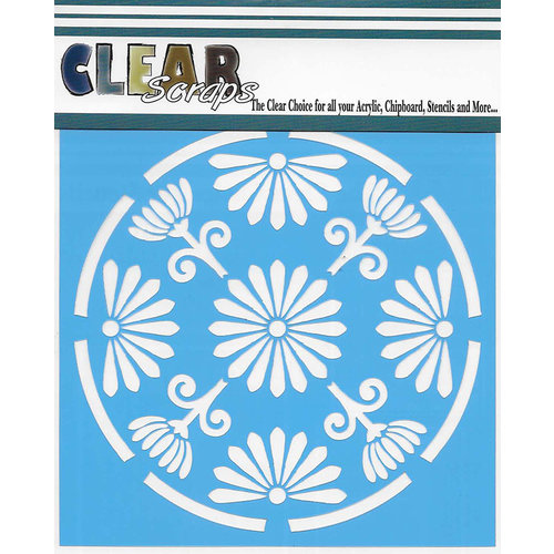 Clear Scraps - Mascils - 12 x 12 Masking Stencil - Floral Circle