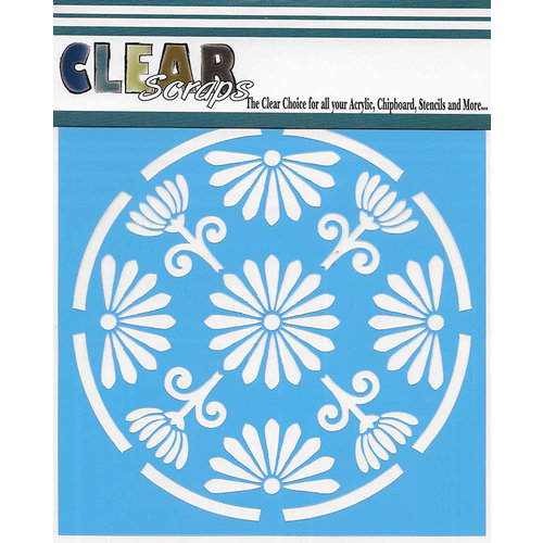 Clear Scraps - Mascils - 6 x 6 Masking Stencil - Floral Circle