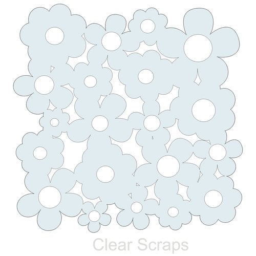 Clear Scraps - Mascils - 12 x 12 Masking Stencil - Flowers