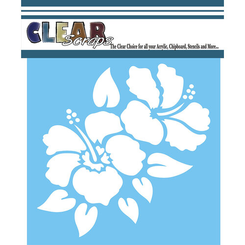 Clear Scraps - Mascils - 6 x 6 - Masking Stencil - Hibiscus Flower