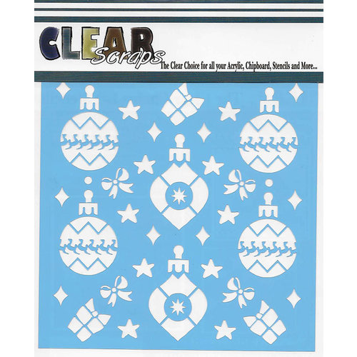 Clear Scraps - Christmas - Mascils - 12 x 12 Masking Stencil - Holiday Bulbs