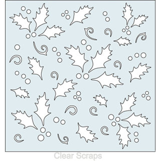 Clear Scraps - Mascils - Christmas - 12 x 12 Masking Stencil - Holly