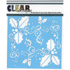 Clear Scraps - Christmas - Mascils - 6 x 6 Masking Stencil - Holly Fun