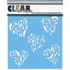 Clear Scraps - Mascils - 6 x 6 Masking Stencil - Heart Clusters