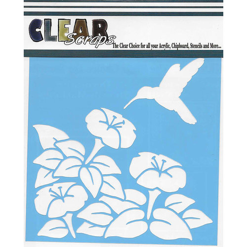 Clear Scraps - Mascils - 12 x 12 Masking Stencil - Humming Bird