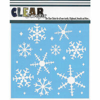 Clear Scraps - Christmas - Mascils - 6 x 6 Masking Stencil - Ice Crystal Snowflakes