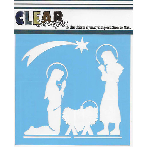 Clear Scraps - Christmas - Mascils - 12 x 12 Masking Stencil - Nativity