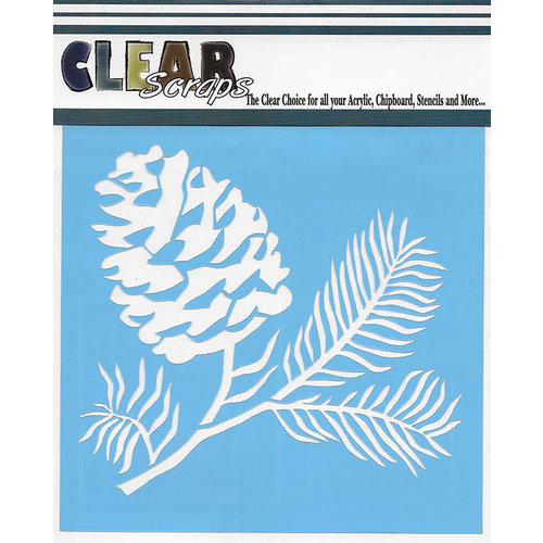 Clear Scraps - Mascils - 12 x 12 Masking Stencil - Pine Cone