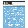 Clear Scraps - Mascils - Halloween - 6 x 6 Masking Stencil - Pumpkin Faces