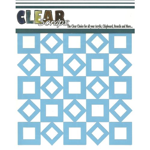 Clear Scraps - Mascils - 12 x 12 Masking Stencil - Retro Square