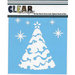 Clear Scraps - Christmas - Mascils - 12 x 12 Masking Stencil - Snow X-mas Tree