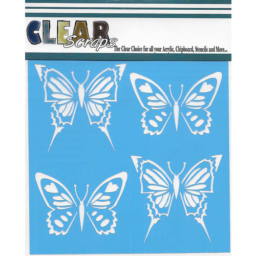 Clear Scraps - Mascils - 12 x 12 Masking Stencil - Swallowtail Butterfly