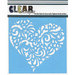 Clear Scraps - Mascils - 6 x 6 Masking Stencil - Swirl Heart