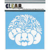 Clear Scraps - Mascils - 6 x 6 Masking Stencil - Swirl Pumpkin