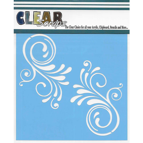 Clear Scraps - Mascils - 6 x 6 Masking Stencil - Swirl Flourish