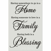 Clear Scraps - Wall Stencil - 24 x 36 - Home, Family, Blessings