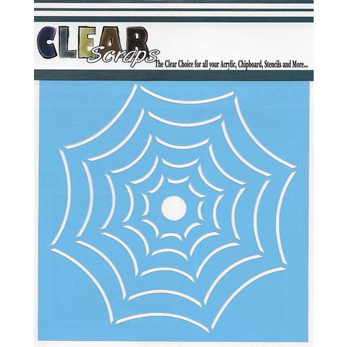 Clear Scraps - Halloween - Mascils - 6 x 6 Masking Stencil - Widow Spider Web