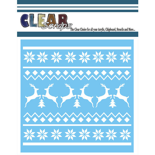 Clear Scraps - Mascils - Christmas - 6 x 6 Masking Stencil - Xmas Sweater Pattern