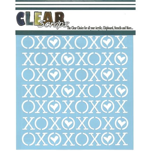 Clear Scraps - Mascils - 12 x 12 Masking Stencil - XOXOX