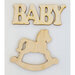 Clear Scraps - 3D Frameables Collection - Birch Wood Laser Cut - Baby Word and Rocking Horse