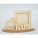 Clear Scraps - 3D Frameables Collection - Birch Wood Laser Cut - Baby Word and Rocking Horse
