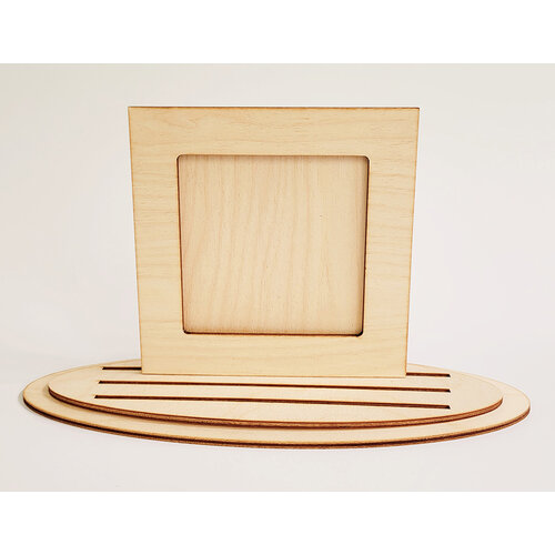 Clear Scraps - 3D Frameables Collection - Birch Base - Square Frame