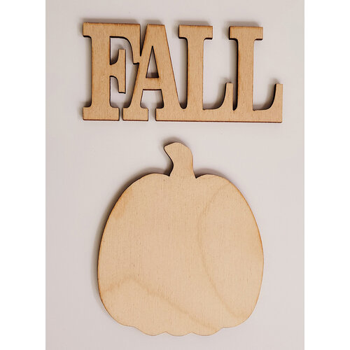 Clear Scraps - 3D Frameables Collection - Birch Wood Laser Cut - Fall Word and Pumpkin