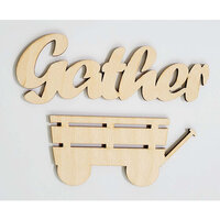 Clear Scraps - 3D Frameables Collection - Birch Wood Laser Cut - Gather Word and Wagon