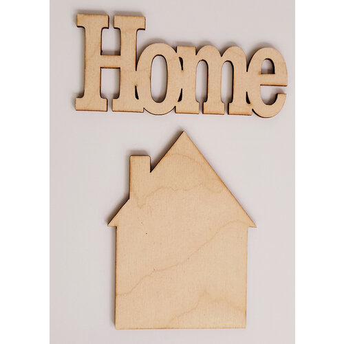 Clear Scraps - 3D Frameables Collection - Birch Wood Laser Cut - Home Word and House