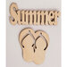 Clear Scraps - 3D Frameables Collection - Birch Wood Laser Cut - Summer Word and Flip Flops