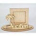 Clear Scraps - 3D Frameables Collection - Birch Wood Laser Cut - Vacation Word and Palm Tree