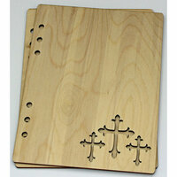 Clear Scraps - Birch Wood Laser Cut Album Covers - 6 x 8 - Crosses