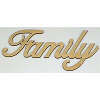 Clear Scraps - Wood Words - Scripted - Family