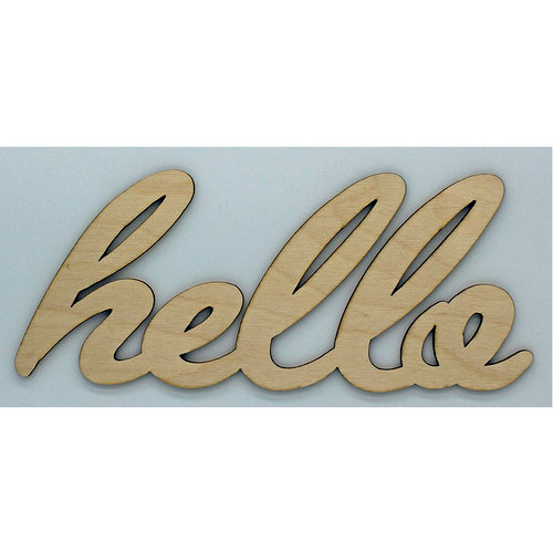 Clear Scraps - Wood Words - Scripted - Hello