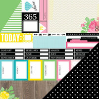Chickaniddy Crafts - 365 Collection - 12 x 12 Double Sided Paper - Daily Schedule