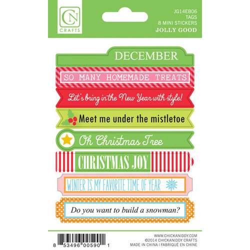 Chickaniddy Crafts - Jolly Good Collection - Christmas - Cardstock Stickers - Mini Tags
