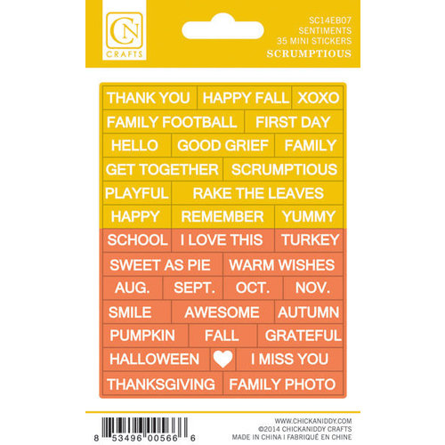 Chickaniddy Crafts - Scrumptious Collection - Cardstock Stickers - Mini Sentiments
