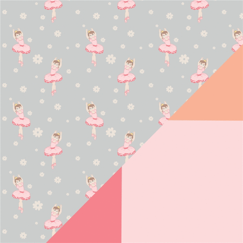 Chickaniddy Crafts - Twirly Girly Collection - 12 x 12 Double Sided Paper - Itty Bitty Ballerina