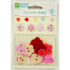 Colorbok - Making Memories - Sarah Jane Collection - Brads and Felt Buttons - Girl