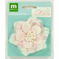 Colorbok - Making Memories - Modern Millinery Collection - Flower Embellishments - Dot and Lace Flower - Pink