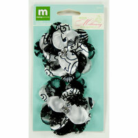 Colorbok - Making Memories - Modern Millinery Collection - Flower Embellishments - Lace Flowers - Black and Cream
