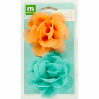 Colorbok - Making Memories - Modern Millinery Collection - Flower Embellishments - Teal and Orange