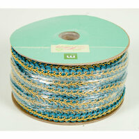 Colorbok - Making Memories - Modern Millinery Collection - Trim Spool - Aqua and Gold - 25 Yards