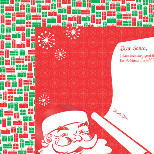 Colorbok - TPC Studio - Retro Christmas Collection - 12 x 12 Double Sided Paper with Varnish Accents - Jolly Old St Nick