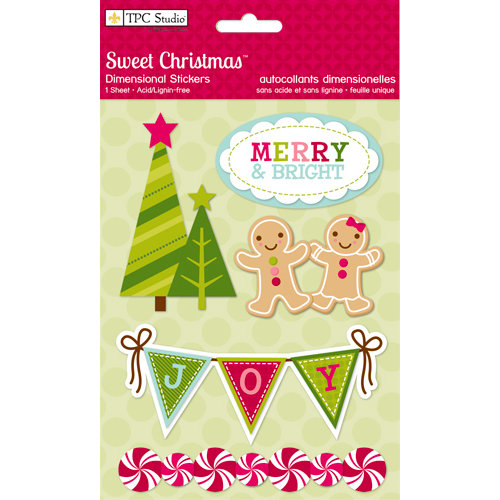Colorbok - TPC Studio - Sweet Christmas Collection - 3 Dimensional Stickers with Glitter Accents