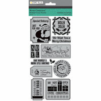 Colorbok - TPC Studio - Retro Christmas Collection - Cling Mounted Rubber Stamps