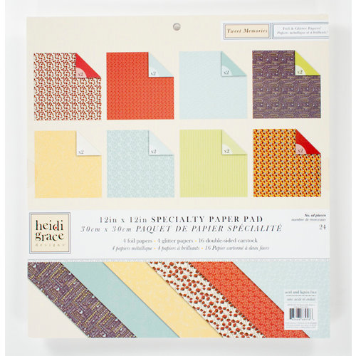 Colorbok - Heidi Grace Designs - Tweet Memories Collection - 12 x 12 Specialty Paper Pad - Basics
