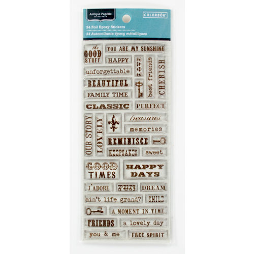 Colorbok - Antique Paperie Collection - Epoxy Stickers - Words