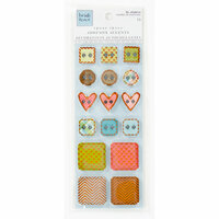 Colorbok - Heidi Grace Designs - Daydream Collection - Die Cut Chipboard Stickers with Epoxy and Foil Accents - Buttons